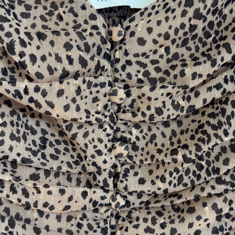 Astr Leopard Print Ruched Blouse - Picture 3 of 6